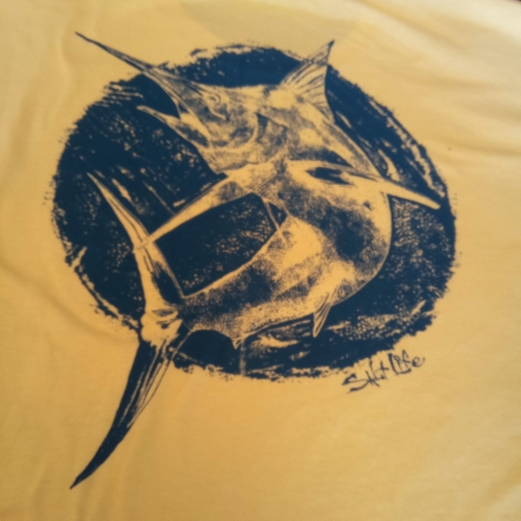 NFS men's Salt Life shirt, yellow sz S M L - Picture 5 of 7